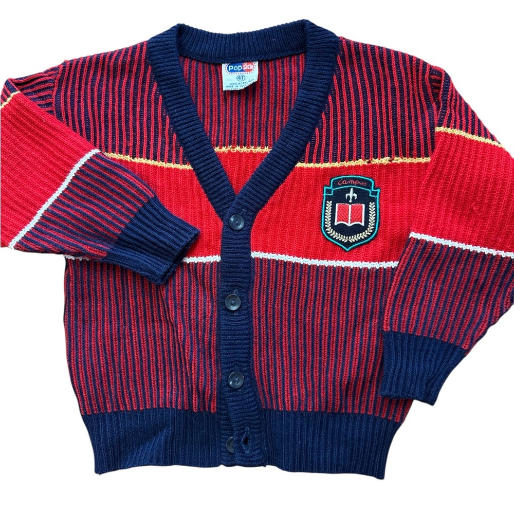 Vintage POPSICLE Unisex/Boys/Kids Size 4T Cardigan Button Sweater Colorful Rare‎
